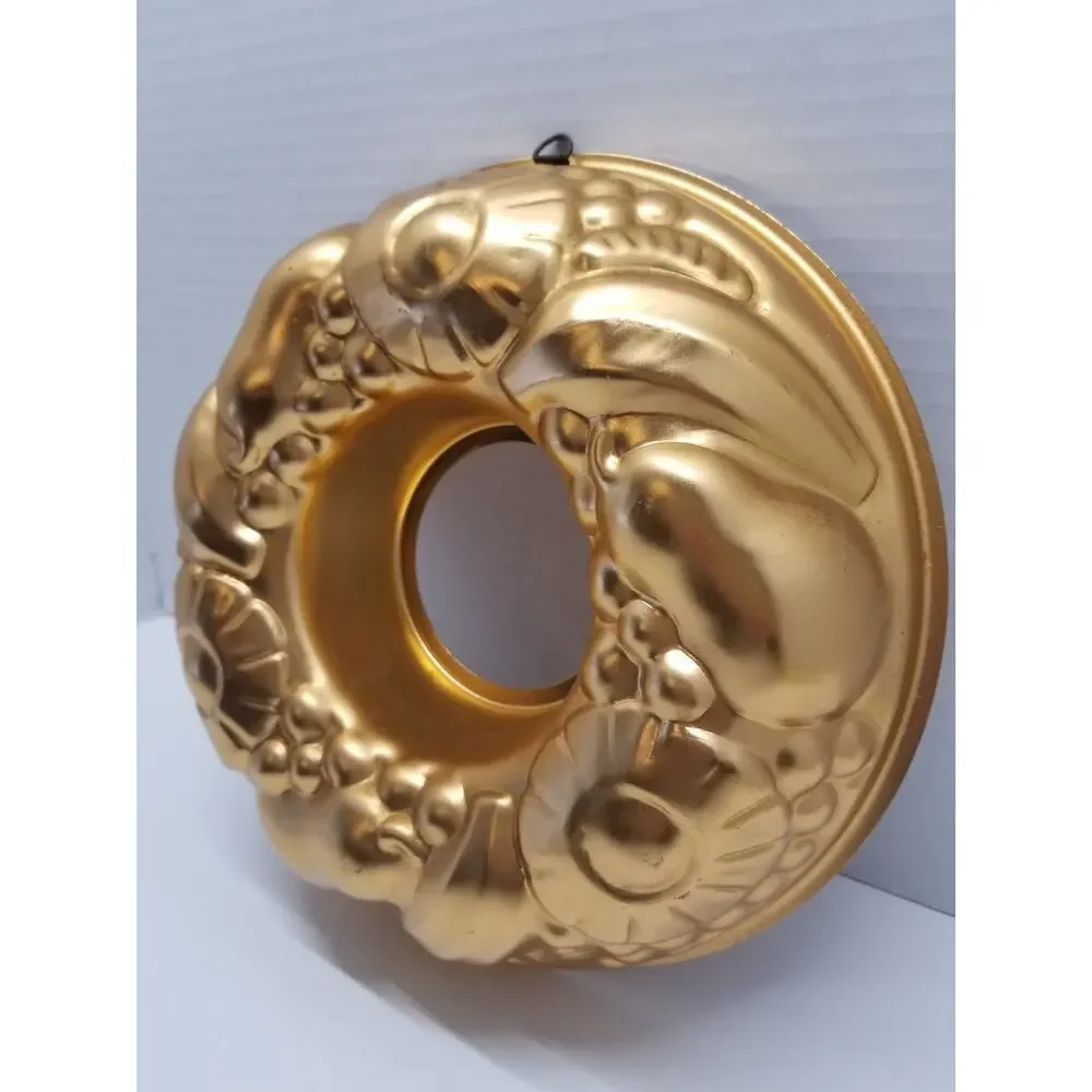 Copper Fruit Pattern Round Jello Mold